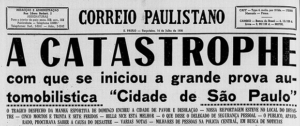 O jornal Correio Paulistano deu amplo destaque ao desastre (clique para ampliar).