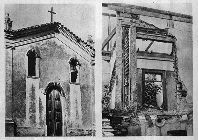 Ruínas da igreja e casario em 1964 / Foto: Jorge Butsuem