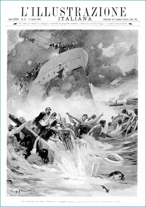 Capa da revista L'Illustrazione Italiana sobre o naufrágio do Sírio
