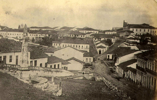 São Paulo em 1860, o largo está em primeiro plano (clique para ampliar)