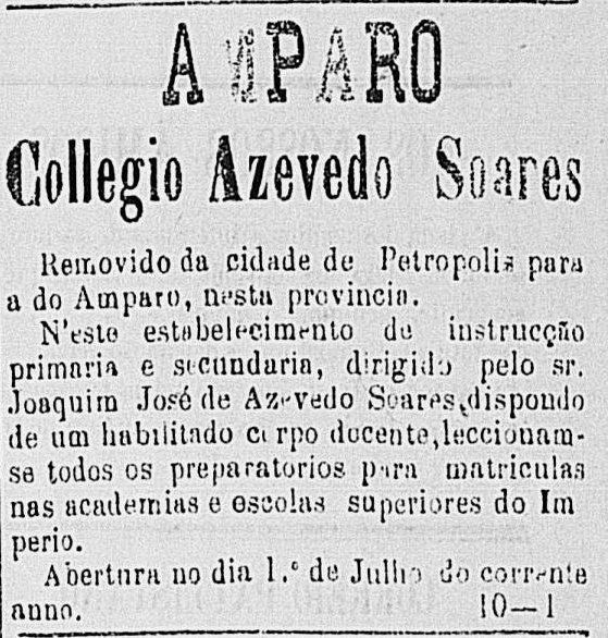 Anúncio do jornal Correio Paulistano, em outubro de 1881