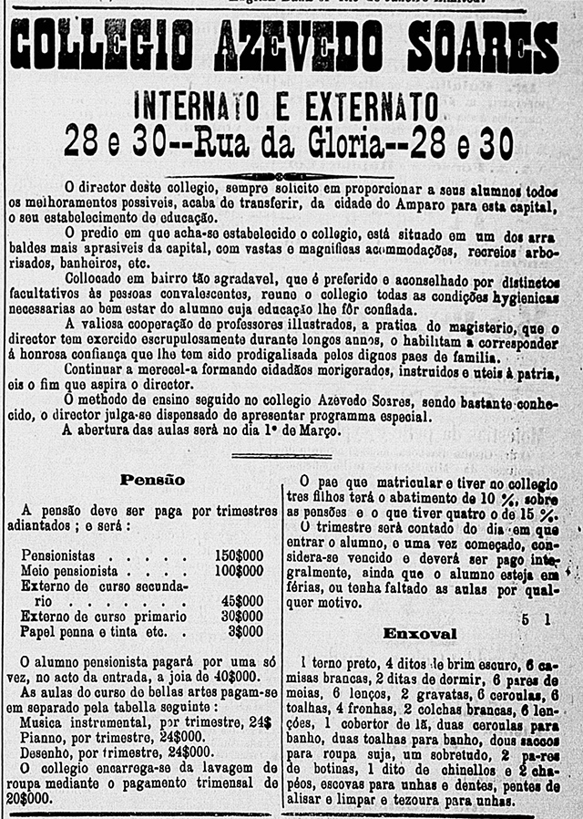 Anúncio de 1886 - Correio Paulistano