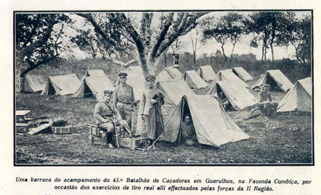 Acampamento militar em Cumbica, no ano de 1920