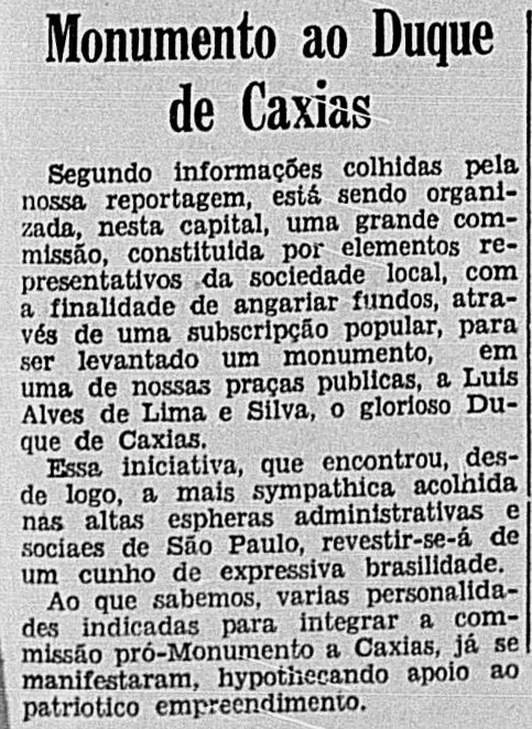 A primeira notícia, em 1939 (Correio Paulistano)