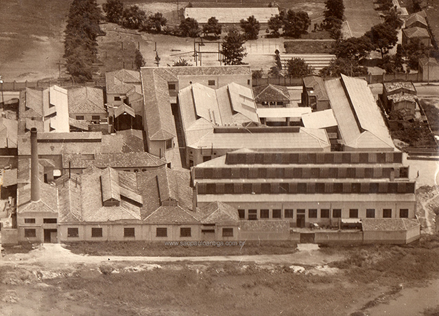 Vista aérea da fabrica nos anos 50