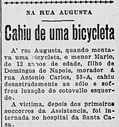 Nota de jornal em 1930