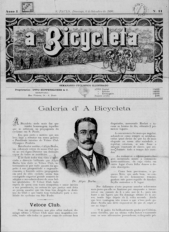 "A Bicycleta" semanário editado na capital paulista a partir de 1896
