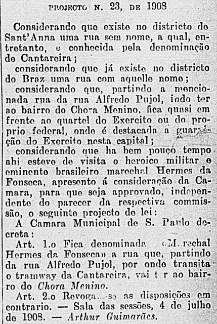 Fonte: Correio Paulistano - Edição 16128 página 3, ano 1908
