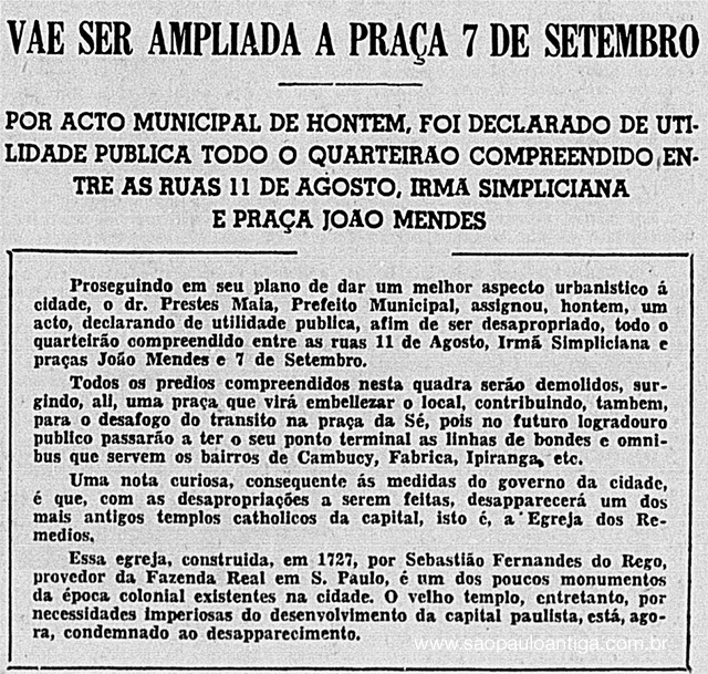 Publicado no jornal Correio Paulistano em 26/02/1938