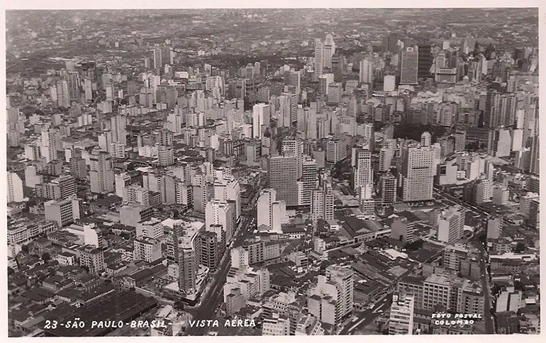 Aerial view of Bras neighborhood region of the city of Sao Paulo